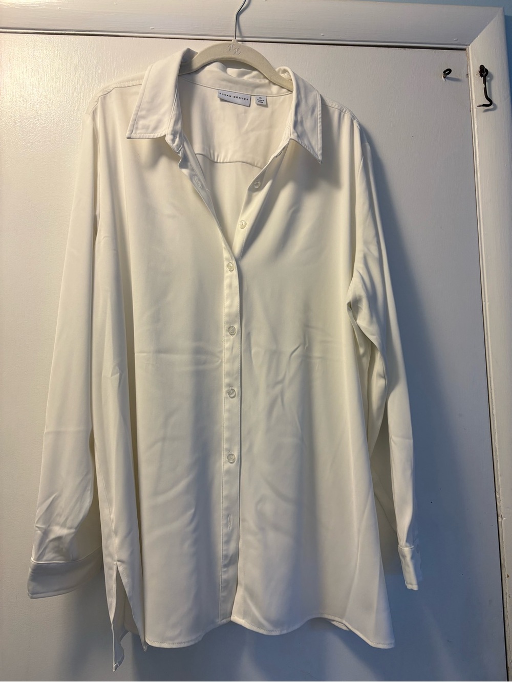 Classic Cream Long-Sleeve Button-Up Shirt